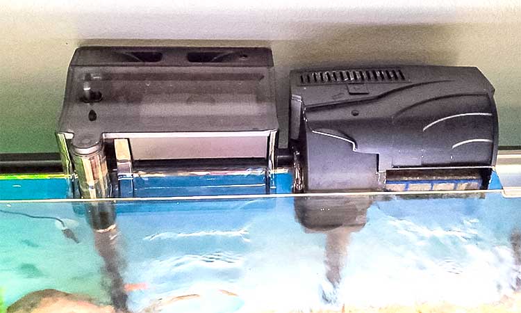 Hang-on-Back (HOB) aquarium filter providing efficient filtration for smaller tanks.
